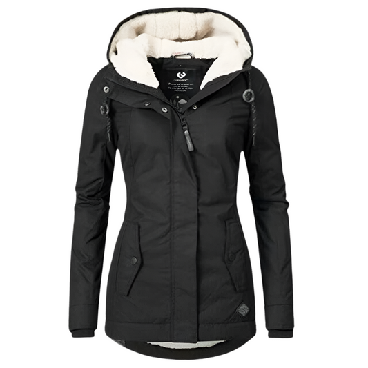 Vinterjacka Dam Quiltad med Huva Polyester-1