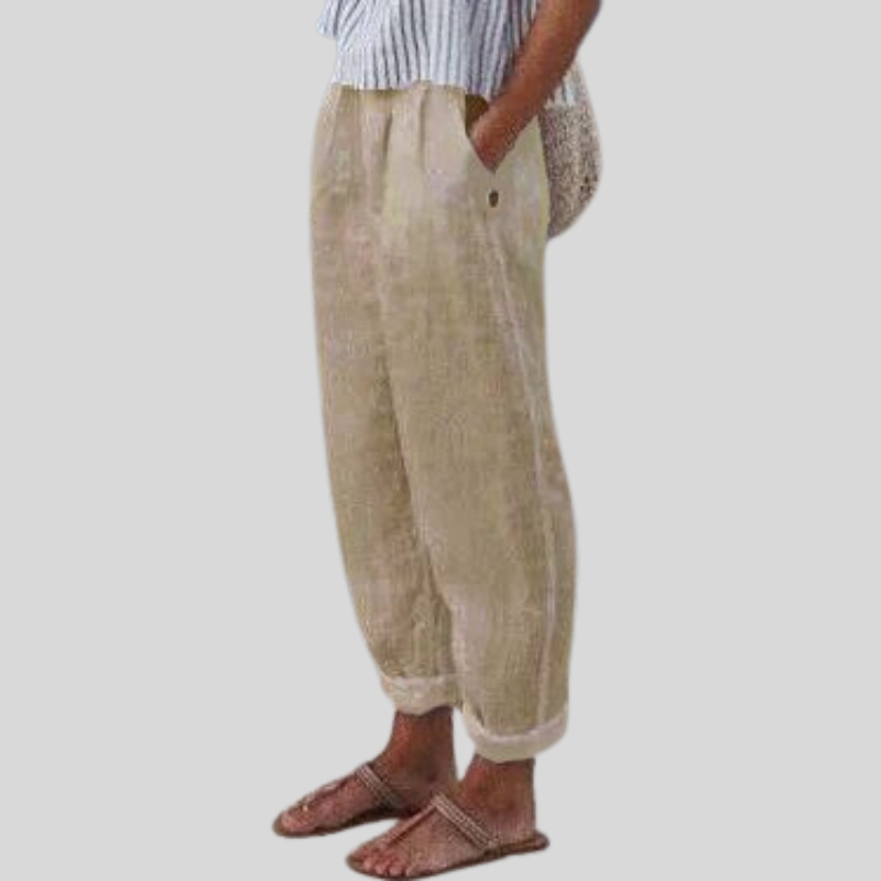 Snygga Byxor Dam Elegant Mångsidig Polyester-1
