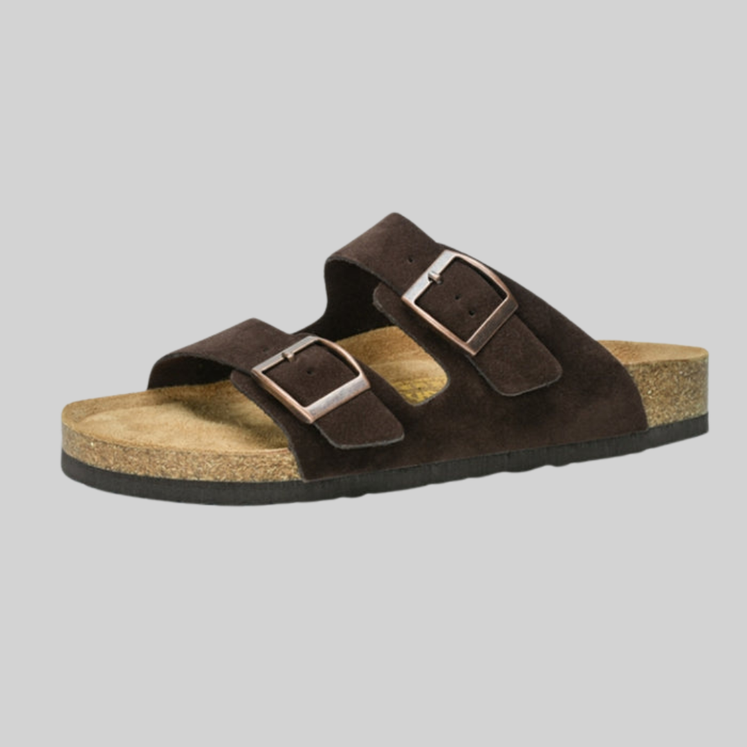 Herrens Sommar Sandaler Klassisk Spänne Syntetiskt Läder-4