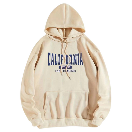 Lång Hoodie Dam Sportig Broderad Bomull och Polyester-1
