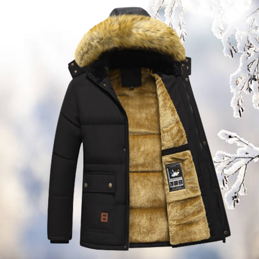 Dam Parkas VindtÀt Material med PÀls Huva 1