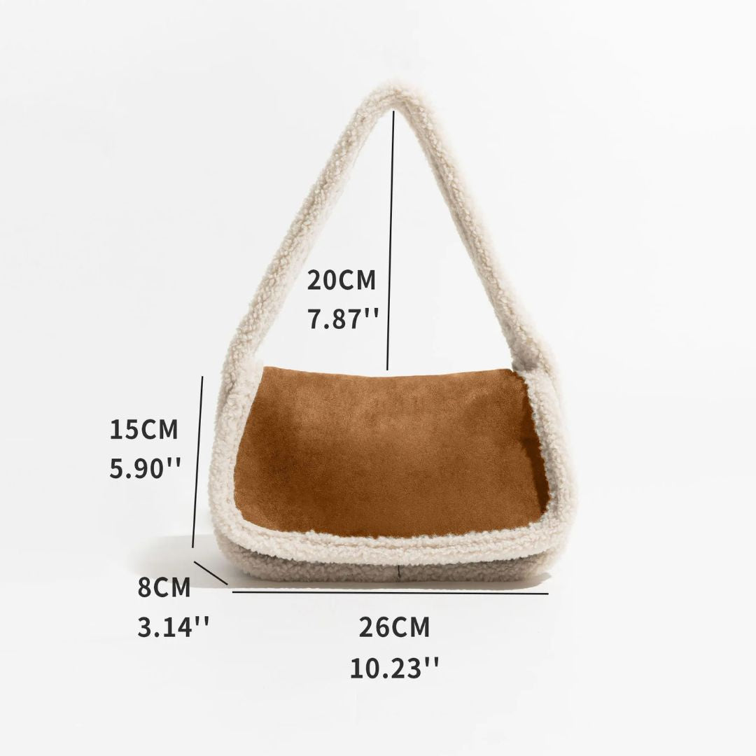 Dam Handväska Syntetisk Päls Rymlig Elegant-5