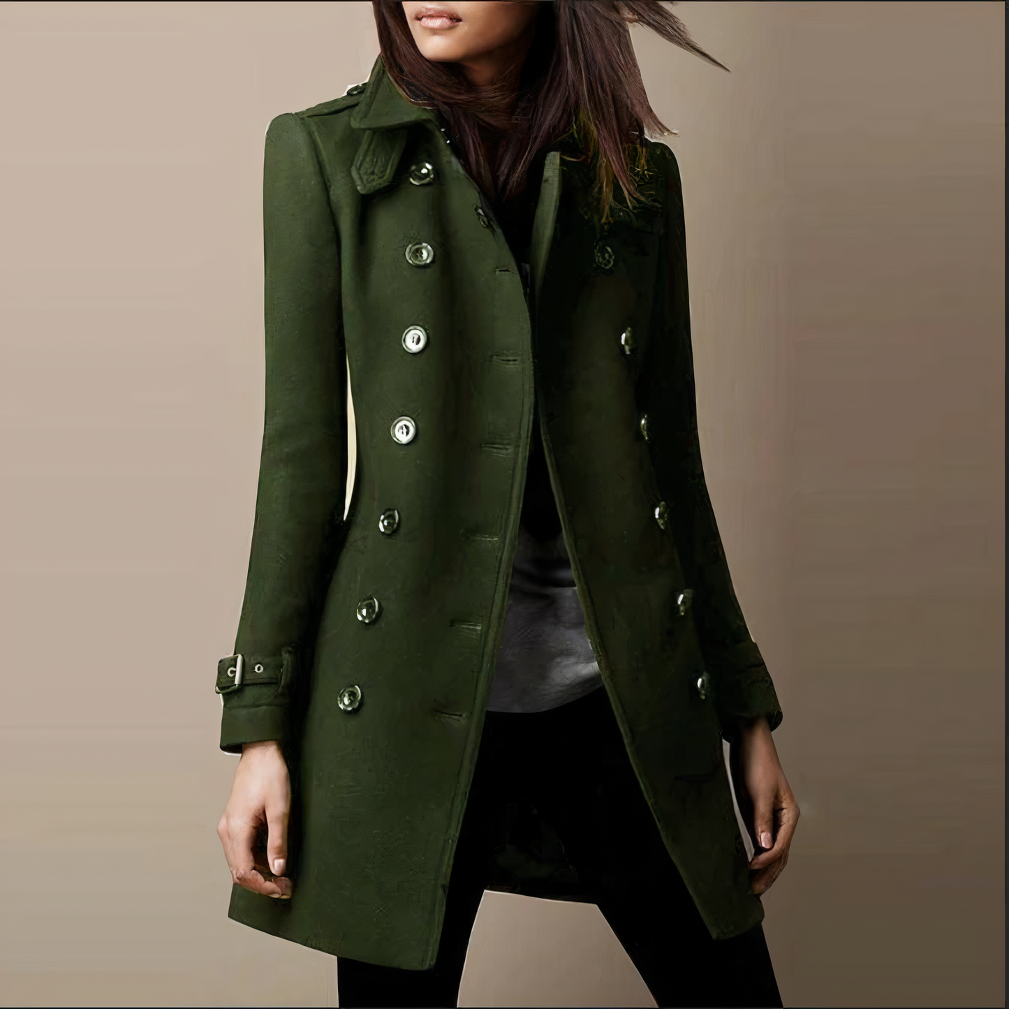 Variant image for Kvinnors Lång Kappa Elegant Högkvalitativt Tyg-7