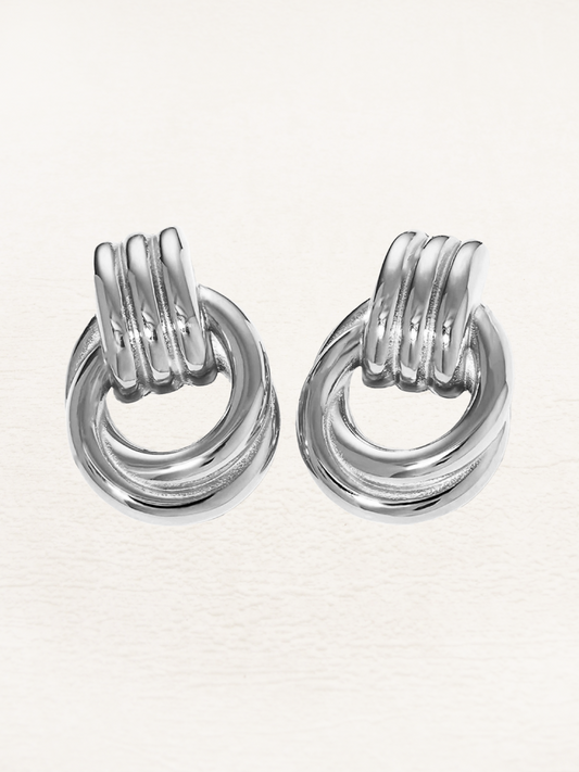 Kvinnors SilverörhÀngen Spiraldesign Högkvalitativt Silver Elegant Smycke-1