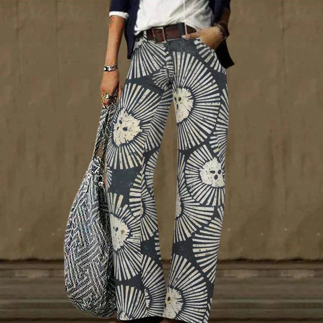 Kvinnors Byxor Glänsande Polyester Hög Midja-5