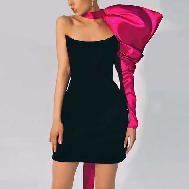Variant image for Damklänning Mini Sammet Puffade Ärmar Elegant-6