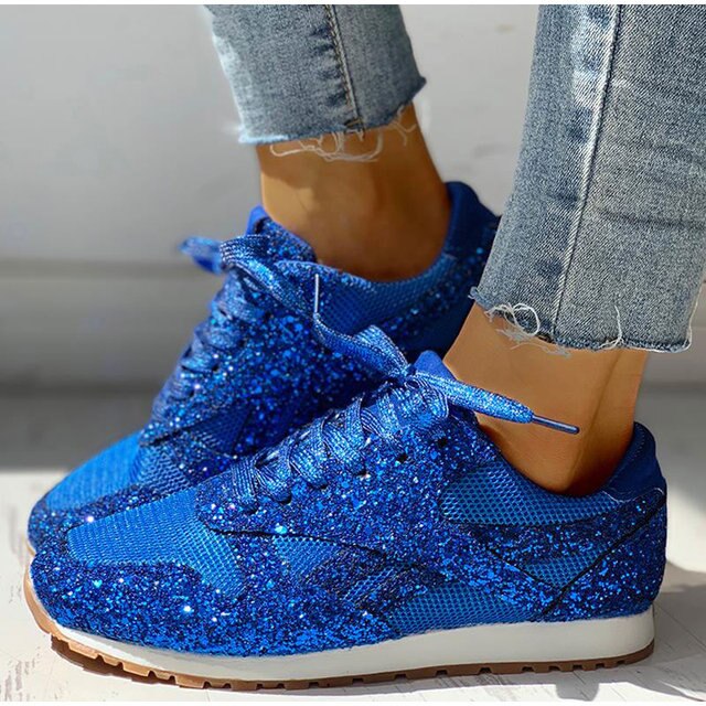 Kvinnors Sneakers Glittrande Textil Syntetiska Detaljer-2
