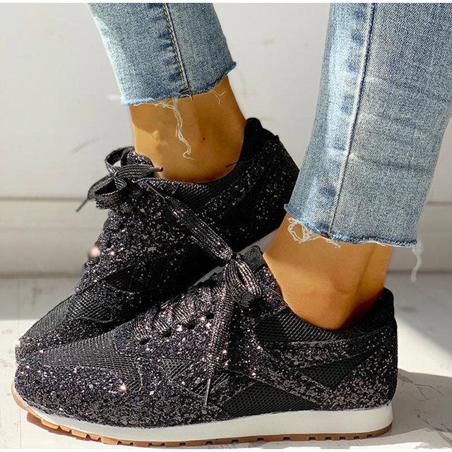 Variant image for Kvinnors Sneakers Glittrande Textil Syntetiska Detaljer-1