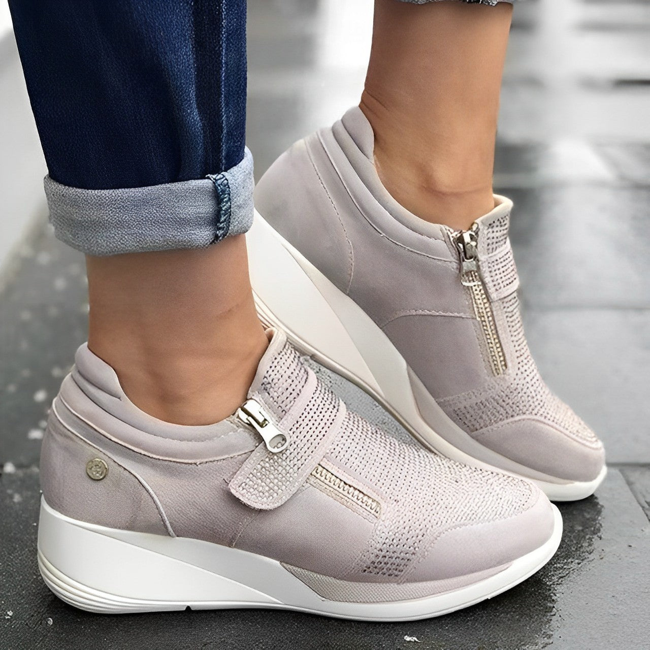 Dam Sneakers Glitter Detaljer Syntetisk Komfort-3