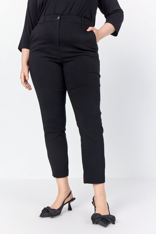Snygga Byxor Dam Slim Fit Viskosblandning med Fyra Fickor-1