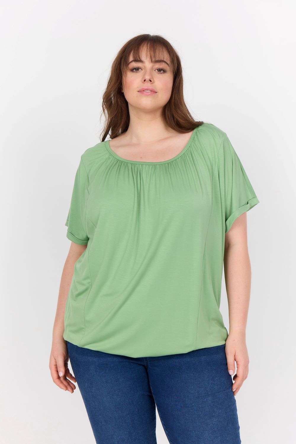 Dam T-shirt Rund Halsringning Mjuk Lyocellblandning Korta Ärmar Loose Fit-6