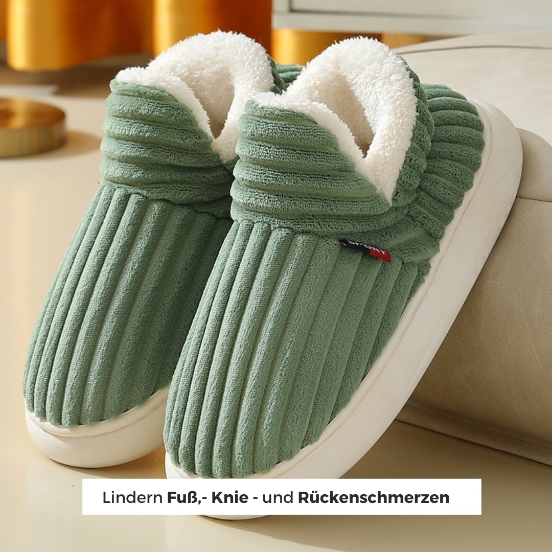 Herr Tofflor Flanellfleece Varm Komfort med Tjock Sula-3