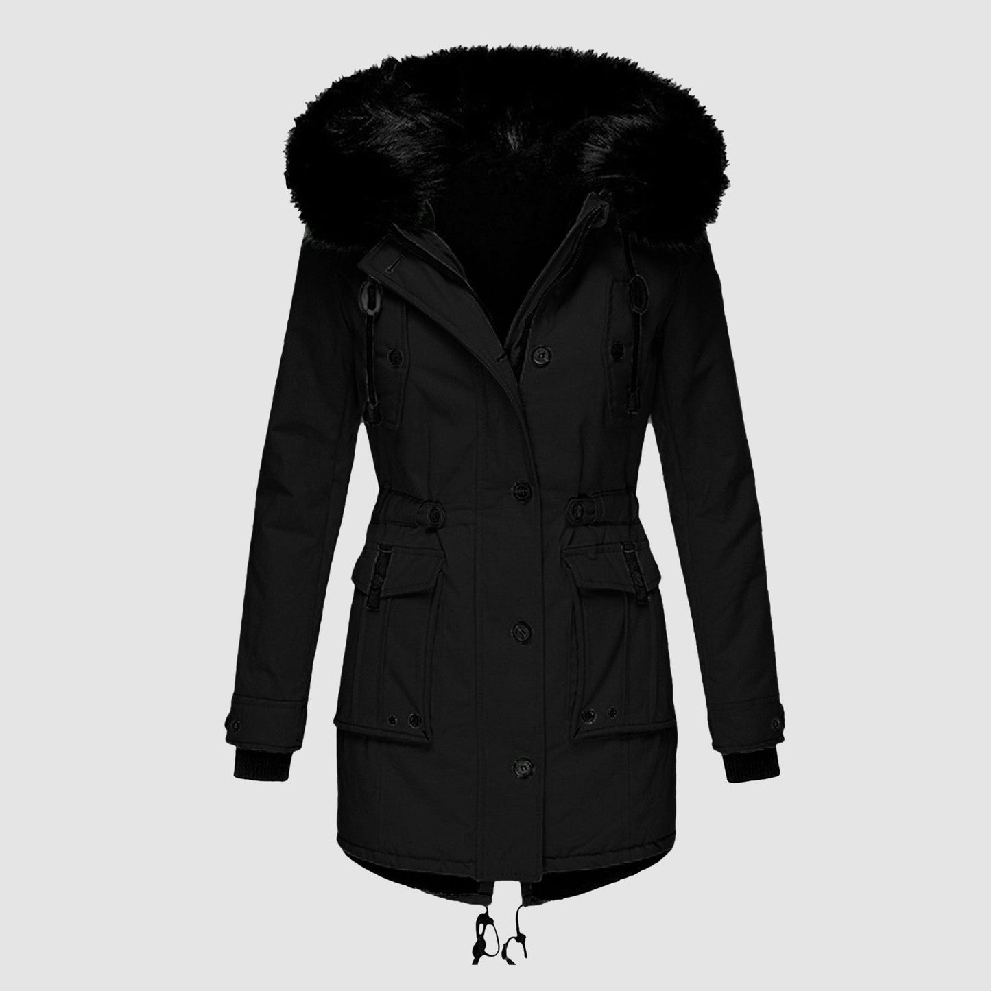 Dam Vinterparkas Elegant Design Varm Polyester-2