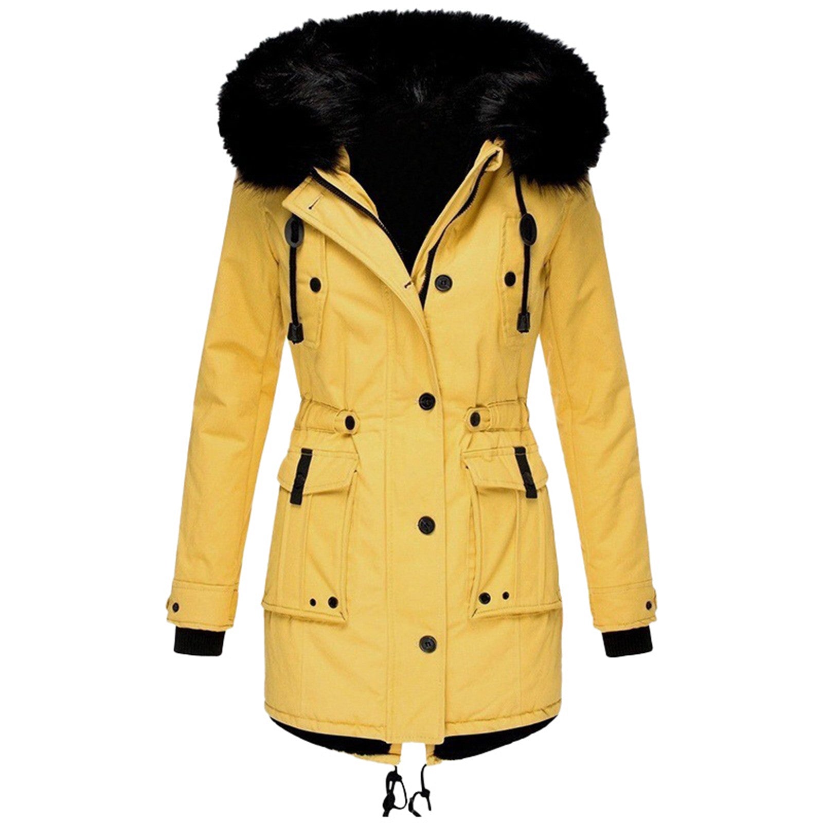 Dam Vinterparkas Elegant Design Varm Polyester-6