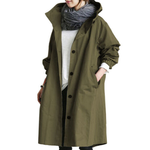 Dam Trench Coat LÄng Tidlös LÀtt Material-1