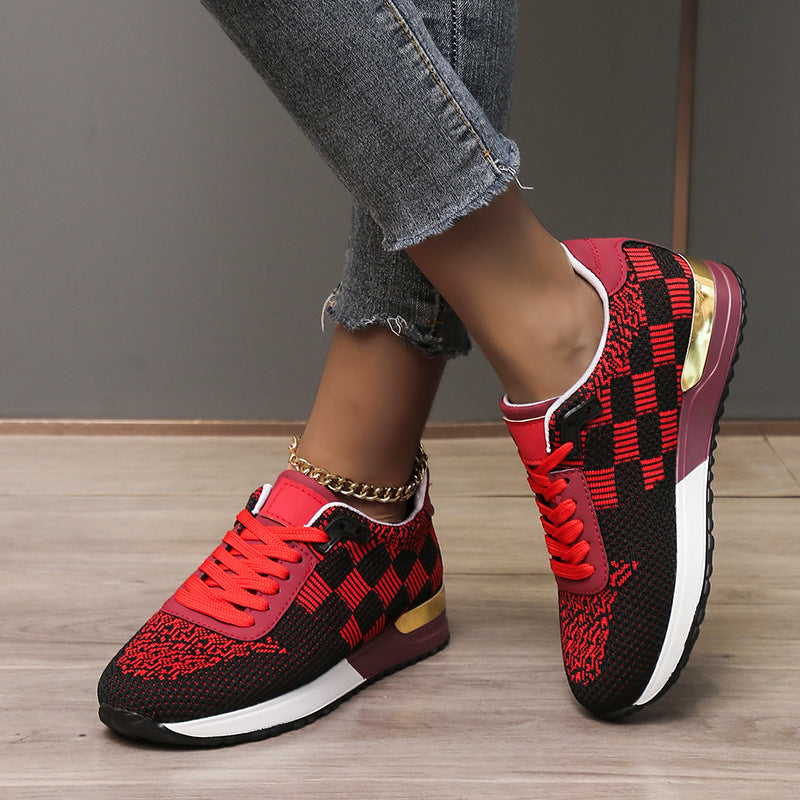 Dam Sneakers Trendigt Design Textil Komfortable Fritidsskor 5
