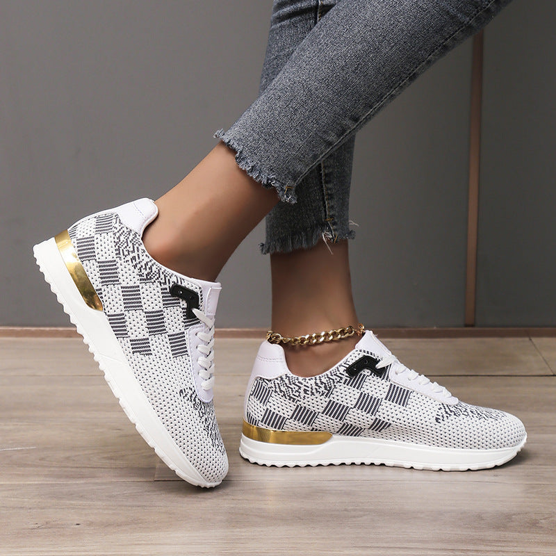Dam Sneakers Trendigt Design Textil Komfortable Fritidsskor 4