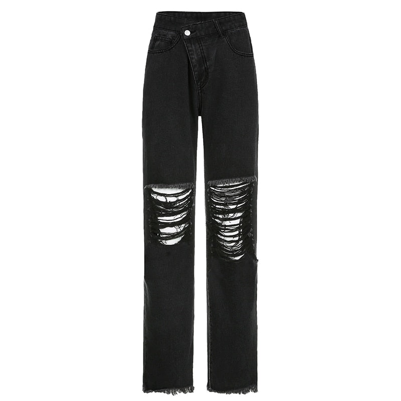 Variant image for Dam Jeans Hög Midja Ribbad Stretch Bomull Polyester-1