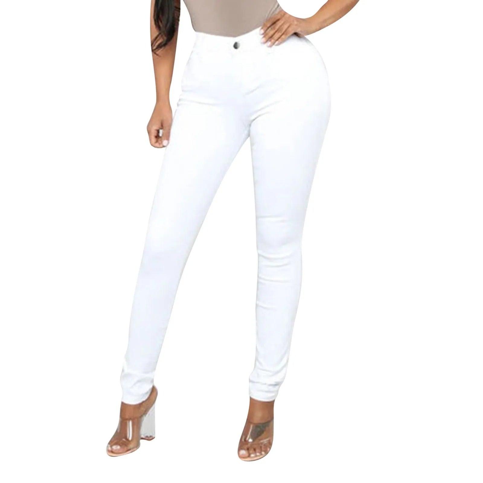 Variant image for Dam Jeans Hög Midja Elastisk Passform Slitstarka Material-6