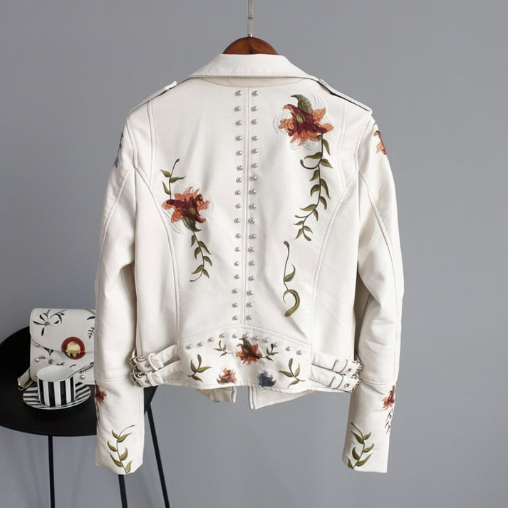 Damjacka Figursydd Veganläder Tidlös Design-3