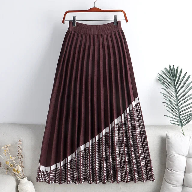 Variant image for Dam Midi Kjol Veckad Polyester med Hahnenstieg-Panel-3