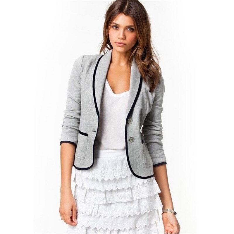Variant image for Dam Blazer Avslappnad Stil Bomull Polyester-6