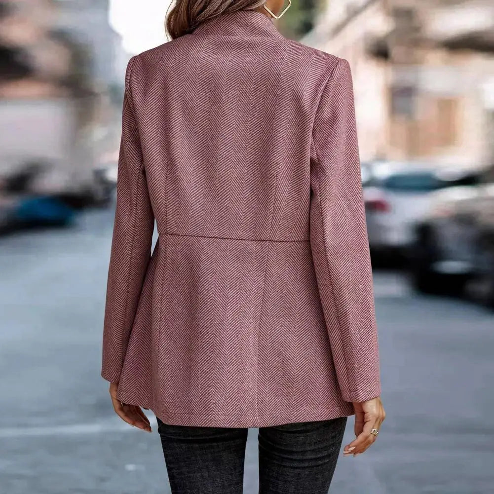 Dam Kofta Lång Mjuk Akrylblandning Modern Design-2