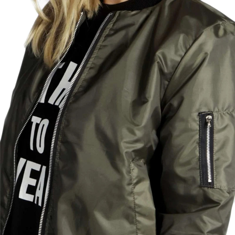 Dam Fickjacka Avslappnad Design Mjuk Tyg-4