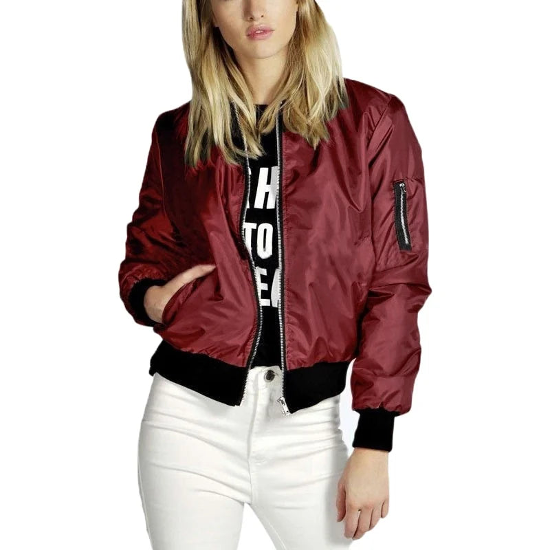 Dam Fickjacka Avslappnad Design Mjuk Tyg-3