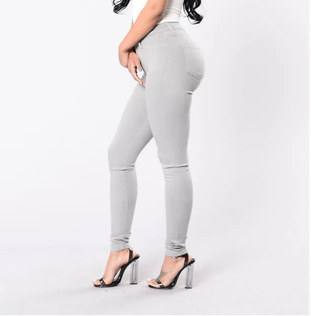 Dam Jeans Hög Midja Stretch Smala-2