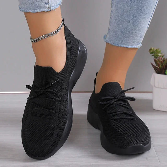 Dam Sneakers Spets-up Mesh Plattform Syntetisk 1