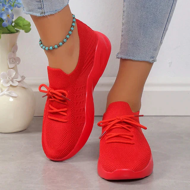 Dam Sneakers Spets-up Mesh Plattform Syntetisk 11