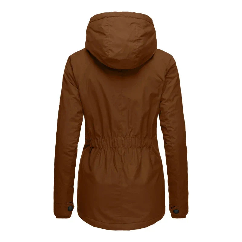 Vinterjacka Dam Quiltad med Huva Polyester-4