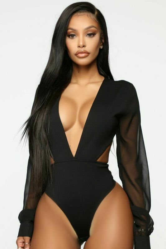 Variant image for Dam Bodysuit Långärmad Mesh Polyester Elegant Stil-1