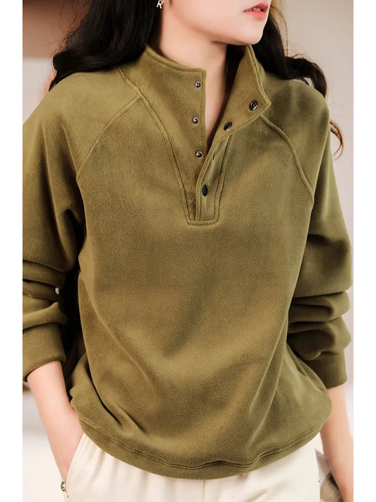 Kvinnors Casual Skjorta Enkel Design Mjukt Tyg-1