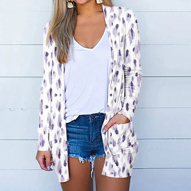 Variant image for Kvinnor Bohemisk Kofta Mjuk Material med Fransar och Broderier-14