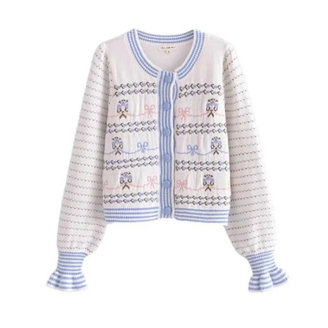 Broderad Tweeddräkt för Dam med Utställd Jacka och Skräddarsydd Minikjol i Polyester 5