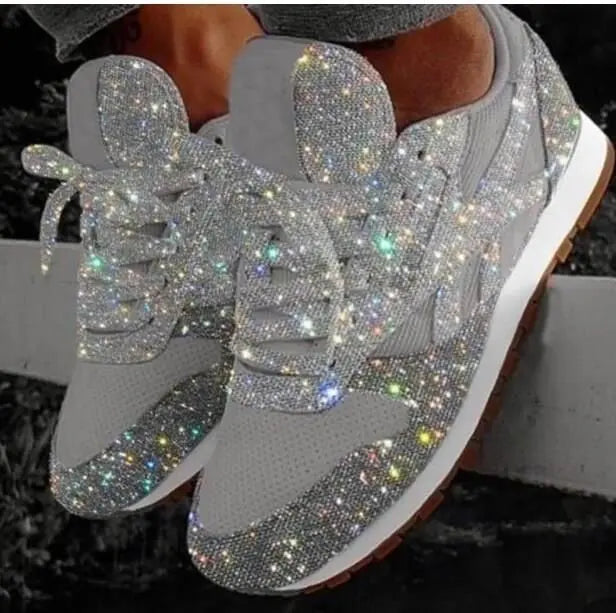 Dam Sneakers Glittrande Paljetter Mesh och EVA-5