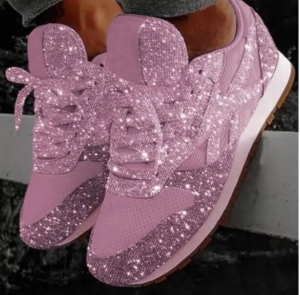 Dam Sneakers Glittrande Paljetter Mesh och EVA-3
