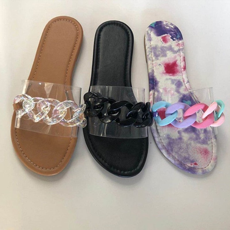 Dam Sandaler Platta PU Läder med Elegant Knutdetalj-6