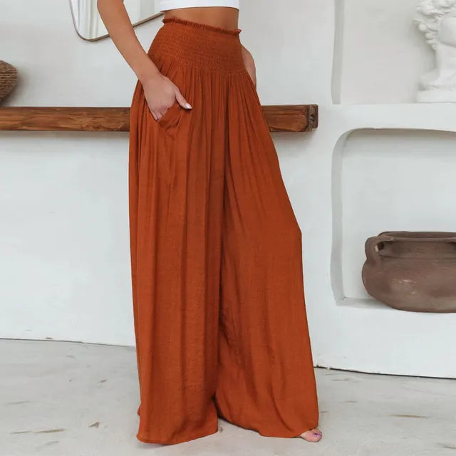 Variant image for Kvinnors Palazzo Byxor Hög Midja Bred Ben Polyester-5