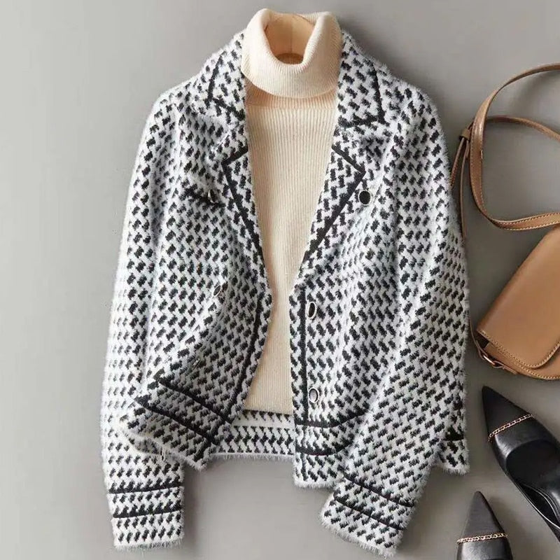 Variant image for Dam Blazer Avslappnad Stil Ullblandning med Tidlös Krage-6