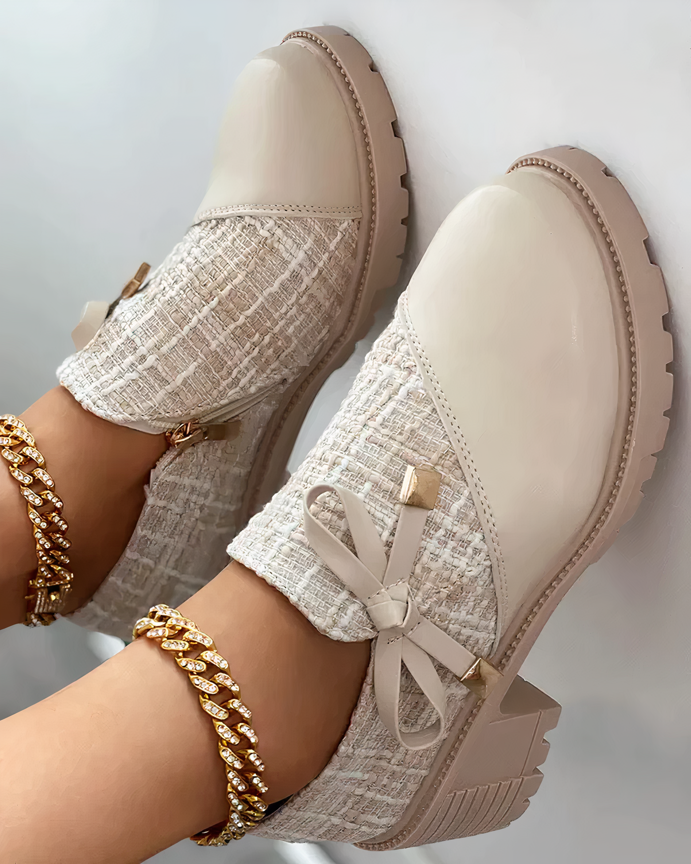 Kvinnors Loafers Tjock Klack Syntetiskt Läder-4