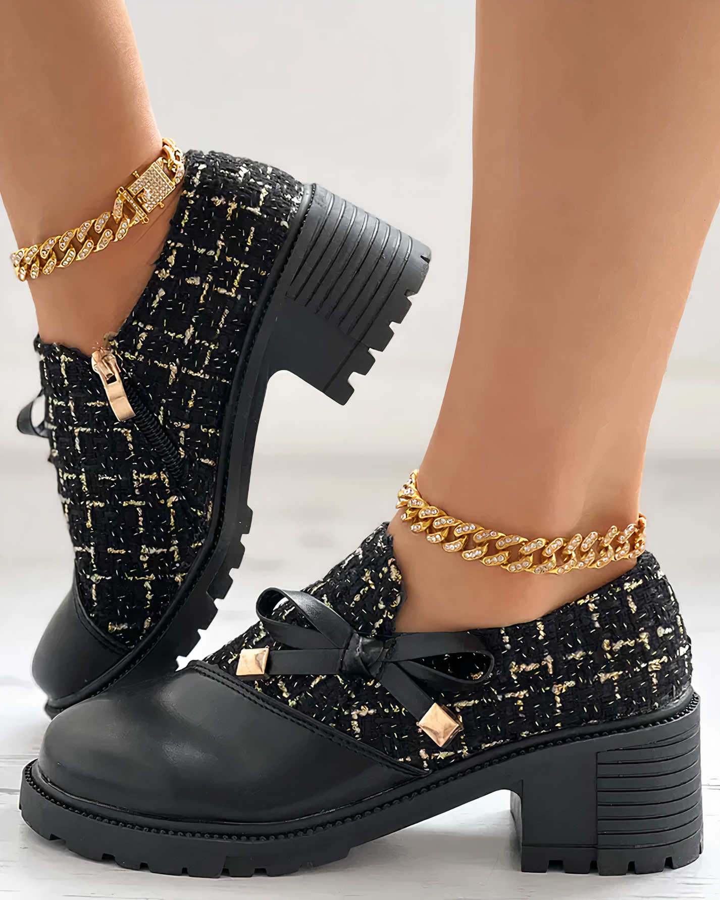 Kvinnors Loafers Tjock Klack Syntetiskt Läder-5