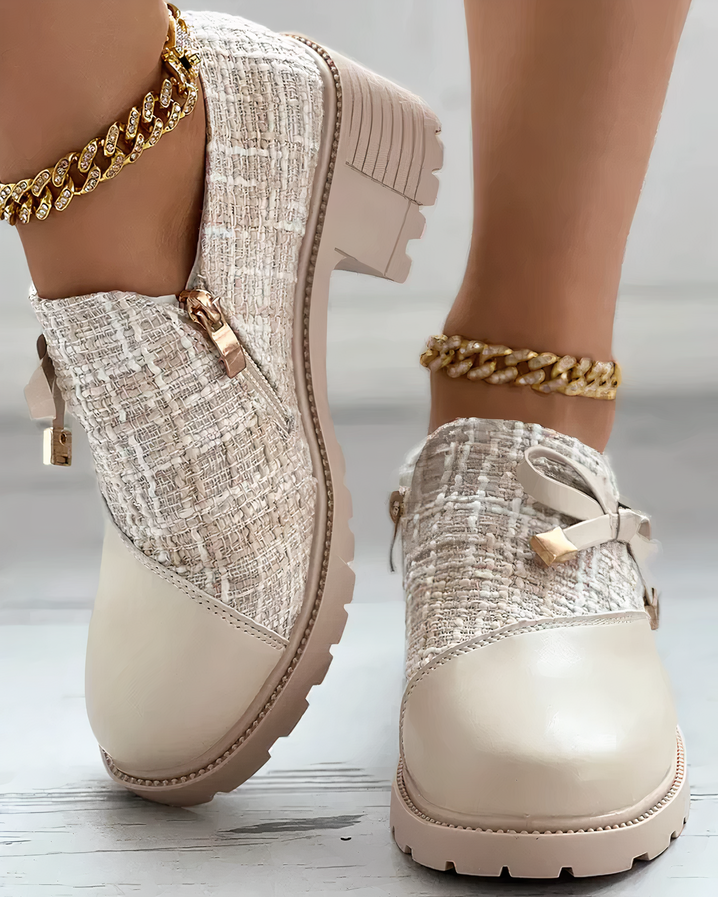 Kvinnors Loafers Tjock Klack Syntetiskt Läder-3