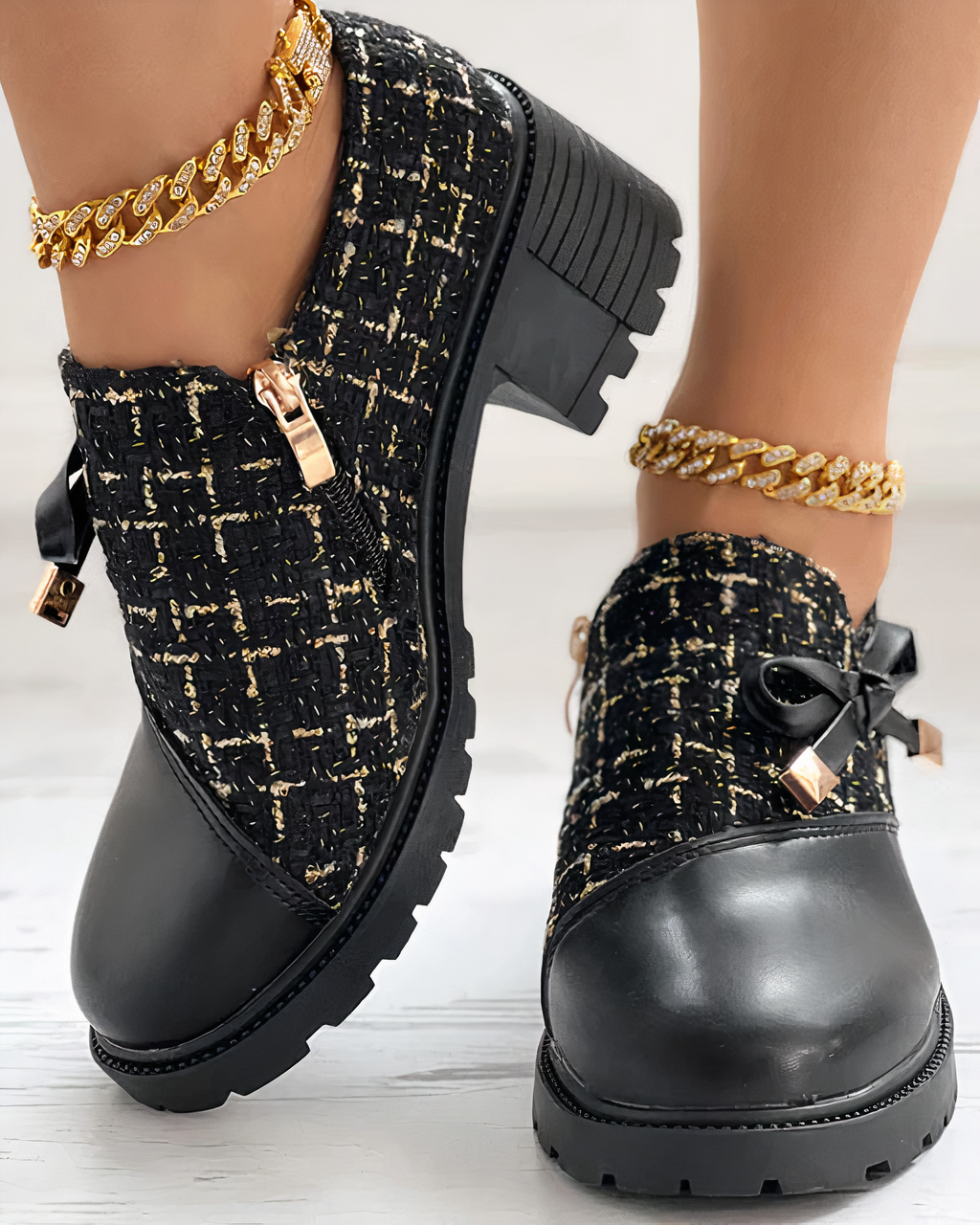 Kvinnors Loafers Tjock Klack Syntetiskt Läder-6