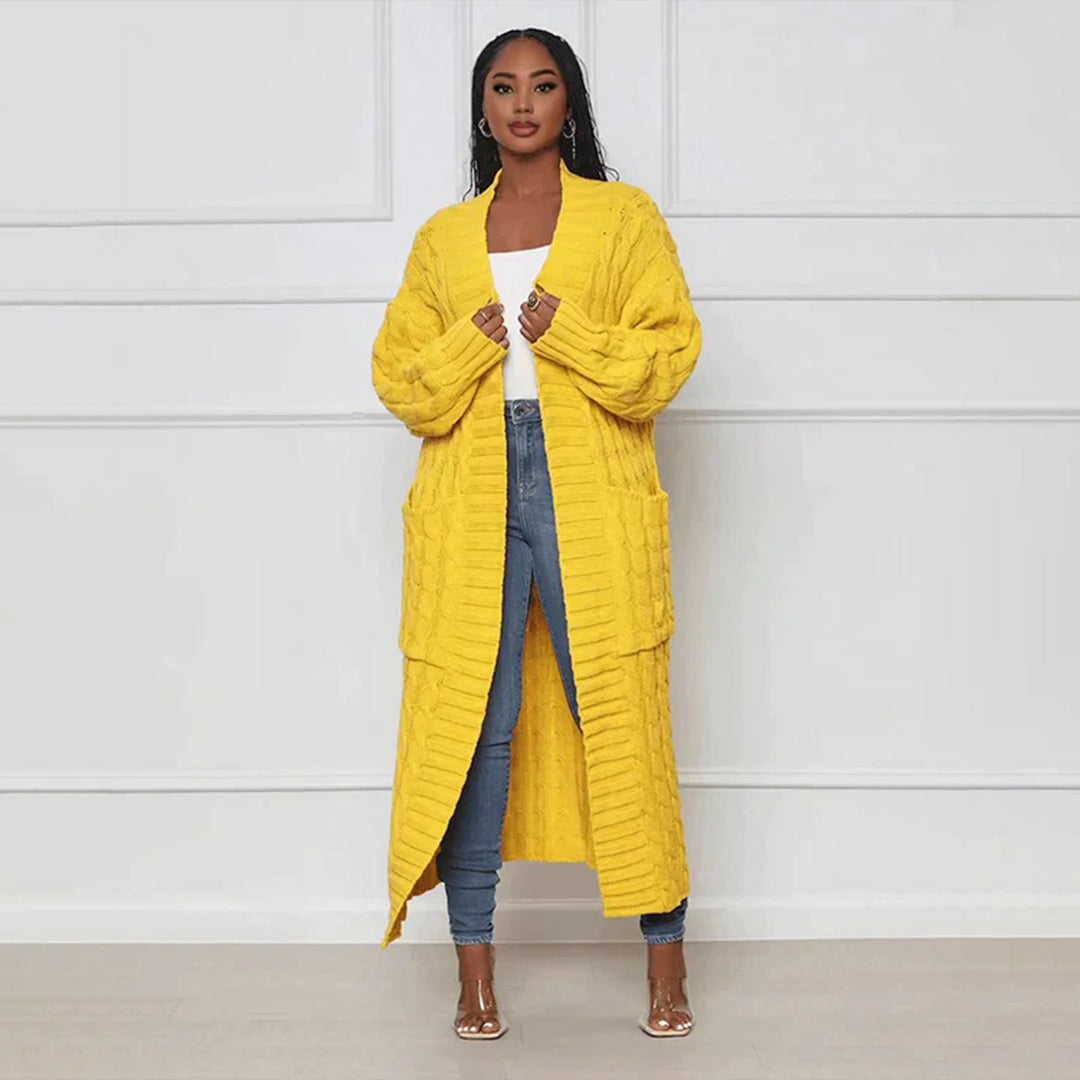 Dam Lång Kofta Casual Polyester Akryl-2