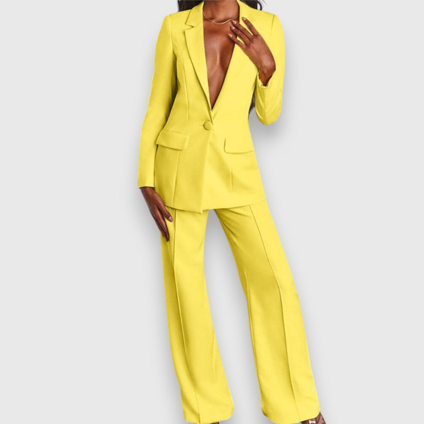 Variant image for Dam Blazer och Byxor Elegant Polyester Elastan-13