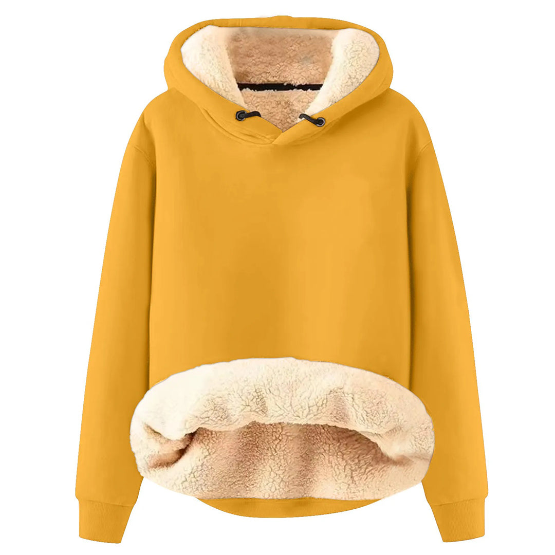 Kvinnors Hoodie Avslappnad Fleece Varm med Justerbar Huva-6
