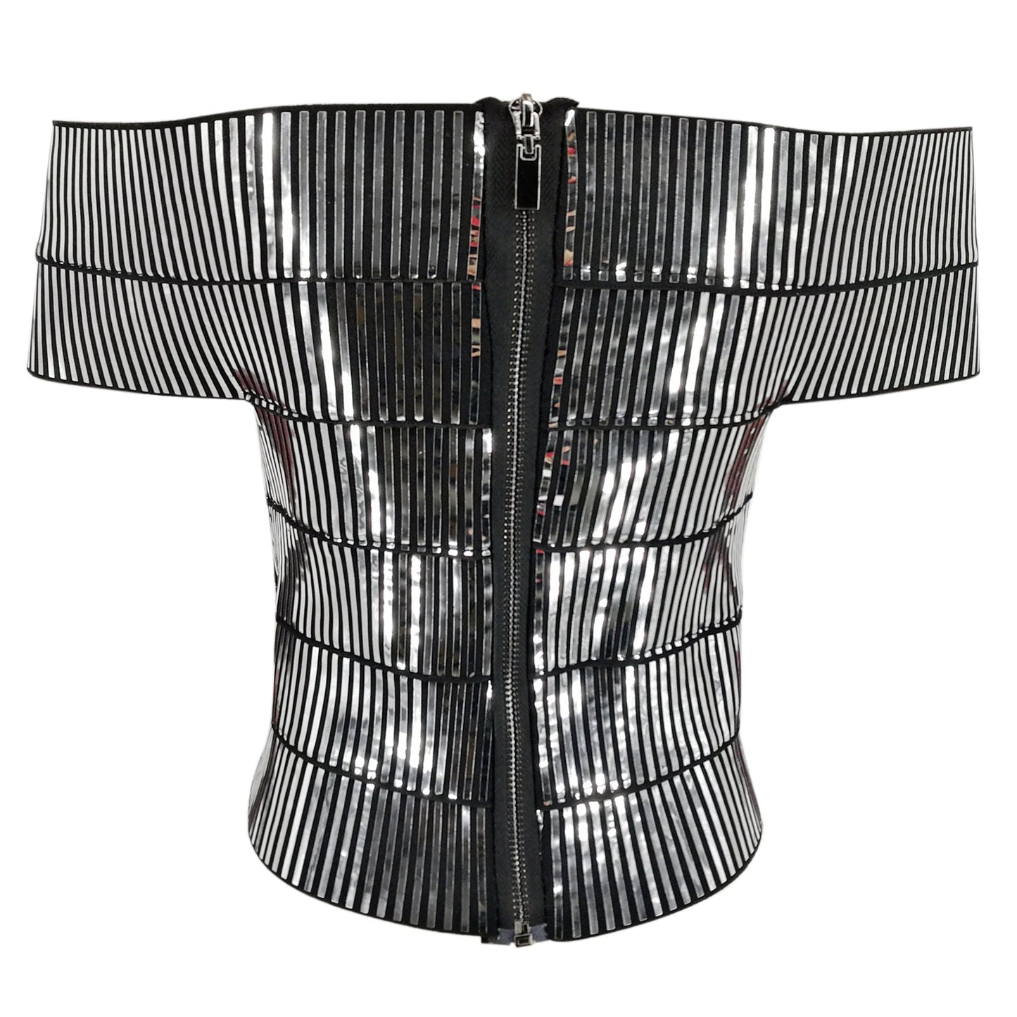 Dam Off-Shoulder Topp Randig Bomull Polyester-6